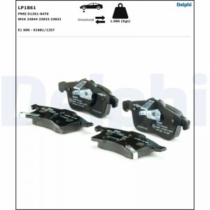 LP1861 колодки дисковые п.\ Opel Astra 1.2i-1.9DTi/Meriva 1.4-1.7DTi 03> LP1861 DELPHI