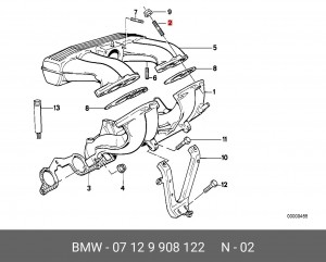 07129908122 Установочный штифт !M7X55, ISO 112760 \BMW 3' E30, E36, E46, 5' E34, 07 12 9 908 122 BMW