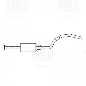 глушитель! основной, полукруглый фланец, алюм. сталь\ Great Wall Safe 2.2i 02-09 EMM 2709 TRIALLI