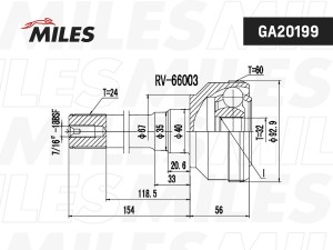 ШРУС наружный Land Rover DISCOVERY/RANGE ROVER 2.0-3.9 88-98 (с ABS) (GSP 830003 GA20199 MILES