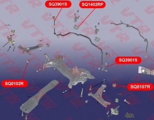 Сайлентблок рычага передней подвески, задний SQ0107R SQ0107R VTR