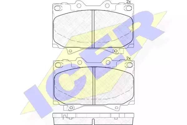 181723 колодки дисковые передние !\ Toyota Land Cruiser 100 4.7i 32V/4.2TD 98> 181723 ICER