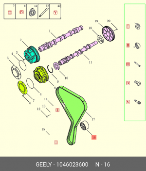 Ролик ремня грм обводной Coolray, SX-11 (1046023600) GEELY 1046023600 1046023600 GEELY
