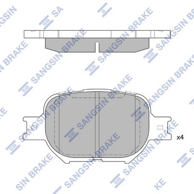 Колодки тормозные дисковые Toyota Celica 1.8i 02/Corolla/Corolla Verso 1.4/2.0D  SP1272 SANGSIN