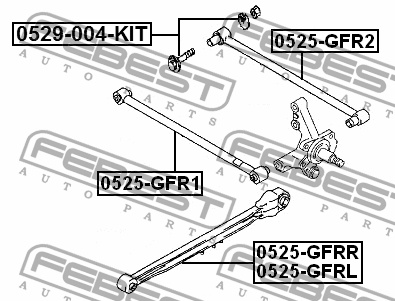 Рычаг задн подвески правый MAZDA 323 BJ 1998-2003, 626 97-02 0525-GFRR 0525-GFRR FEBEST