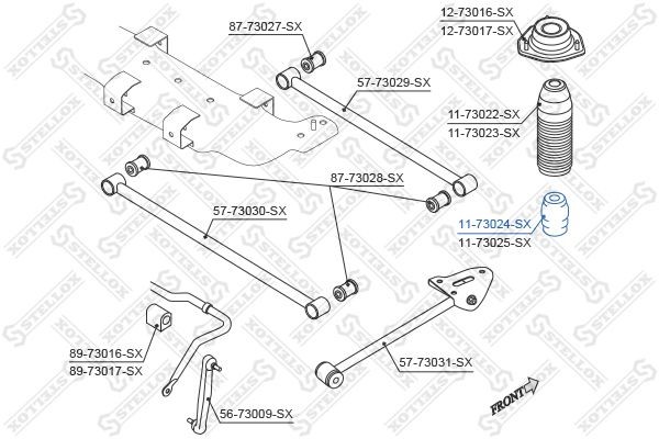 отбойник амортизатора заднего!\ Daewoo Lacetti Sedan/Hatchback 04> 11-73024-SX STELLOX