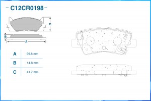 Тормозные колодки задниe C12CR0198 C12CR0198 CWORKS