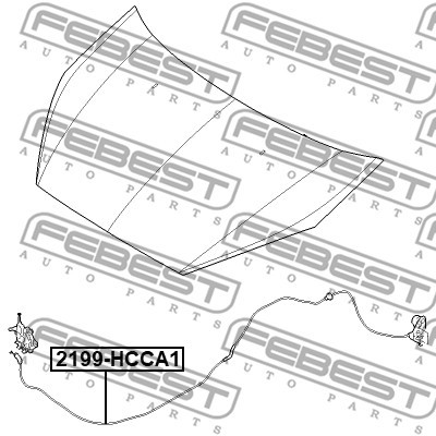 ТРОСИК ПРИВОДА ОТКРЫВАНИЯ ЗАМКА КАПОТА 2199-HCCA1 2199-HCCA1 FEBEST