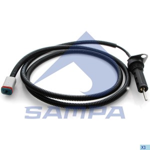 Датчик износа тормозных колодок левый задний L=1400MM, BLACK; RVI 079249 SAMPA
