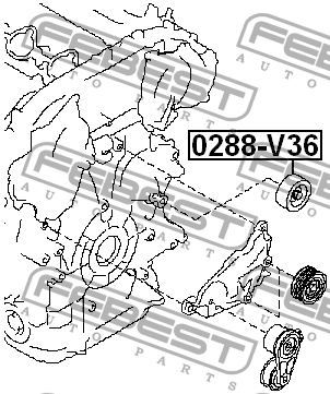 Ролик обводной 0288-V36 0288-V36 FEBEST