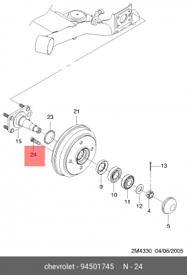 DAEWOO MATIZ (2001>) М12X34X1,25, пресс 12,2 94501745 GENERAL MOTORS