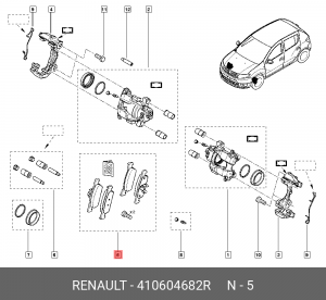 КОЛОДКИ ПЕРЕДНИЕ 410604682R 410604682R RENAULT