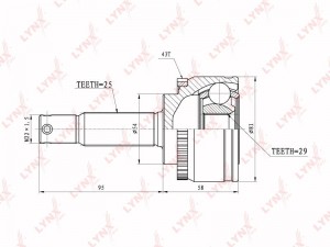 ШРУС наружный к-кт!\ Mitsubishi Colt 1.3 96-03 CO-5516A LYNXAUTO