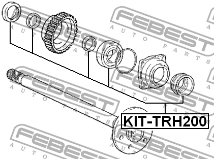 Ремкомплект задн полуоси TOYOTA LAND CRUISER PRADO 90 KIT-TRH200 KIT-TRH200 FEBEST
