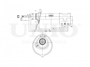 Амортизатор газовый передней подвески левый SAB-10349 UNIO