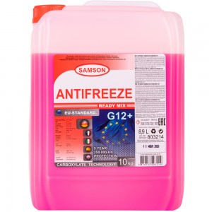 Samson EU-Standard G12+ 10KG антифриз! красный, готовый Carboxylate long life\ 803214 SAMSON