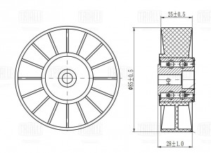 Ролик привод. ремня Audi A8 (94-) 3.3d/3.6i/3.7i/4.2i (опор.) (CM 5588) CM5588 TRIALLI