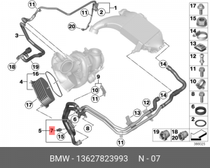 Датчик температуры охлаждающей жидкости ! \BMW 1' F20 LCI, F21, 2' F22, F23, 3'  13 62 7 823 993 BMW
