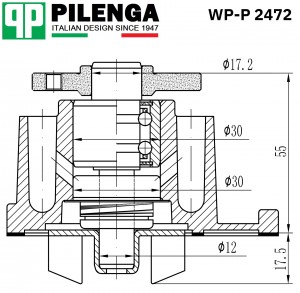 Насос охлаждения ДВС NISSAN QASHQAI J10, TIIDA C11 1.6 '07- WP-P2472 WPP2472 PILENGA
