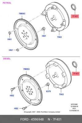 сальник первичного вала АКПП!\ Ford 4 596 948 FORD