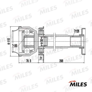 ШРУС внутренний правый VW T5 2.5TDI 2003- (GKN 304841) GA10042 GA10042 MILES