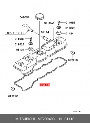ПРОКЛАДКА КЛАПАННОЙ КРЫШКИ 4M40 ME200403 ME200403 MITSUBISHI