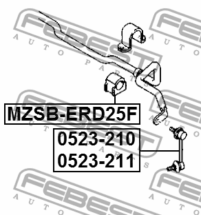 Втулка стабилизатора передняя MAZDA CX-7 ER 2007-2009 MZSB-ERD25F MZSB-ERD25F FEBEST