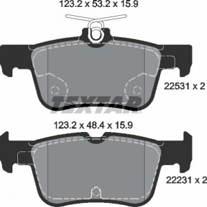 Колодки тормозные FORD Mondeo (15-) Kuga (15-) задние (4шт.) TEXTAR 2253101 TEXTAR