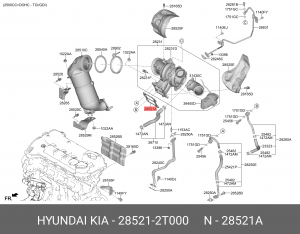285212T000 Прокладка выпускного коллектора 285212T000 HYUNDAI KIA