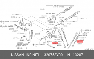 Колпачок маслосъемный NISSAN 13207-53Y00 1320753Y00 NISSAN