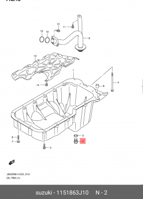 Пробка сливная SUZUKI Swift картера масляного OE 11518-63J10 SUZUKI