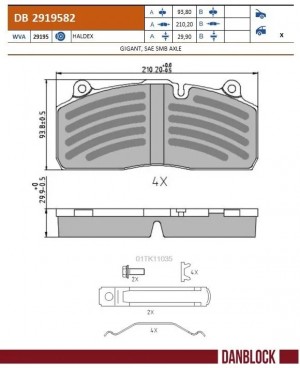 колодки тормозные!\ SAF DB2919582 DANBLOCK