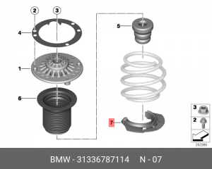 проставка под переднюю пружину!нижняя\ BMW 1-СЕРИЯ F20/F21 11> 31 33 6 787 114 BMW