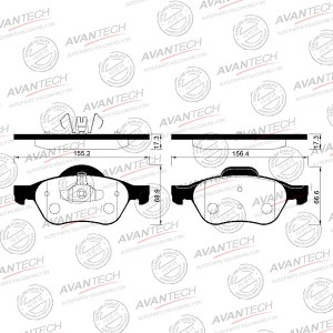 Колодки тормозные дисковые Avantech передние (противоскрипная пластина в компл.) AV030 AVANTECH