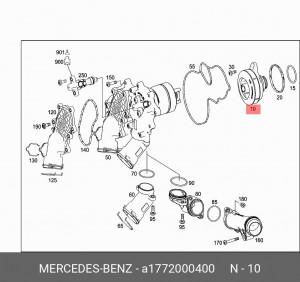 Насос водяной MERCEDES C (W205) OE A1772000400 MERCEDES BENZ