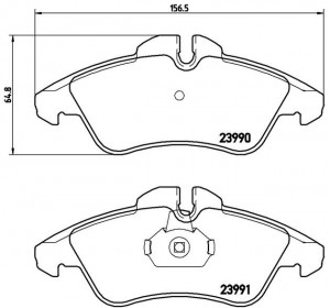 P50080 колодки дисковые п. !\MB Sprinter 208D/308D, VW LT II 28-35 95> P50080 BREMBO