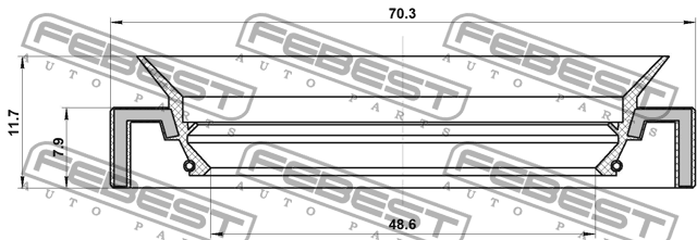 Сальник КПП 95HAY-50700812R 95HAY-50700812R FEBEST