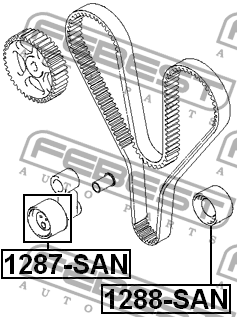 ролик натяжной ремня ГРМ!\ Hyundai Santa Fe/Sonata 2.7 V6 00-02 1287-SAN FEBEST
