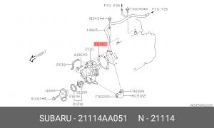Прокладка SUBARU Forester (EJ25D) насоса водяного OE 21114AA051 SUBARU