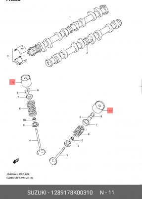 TAPPET JB424W-4 1289178K00310 SUZUKI