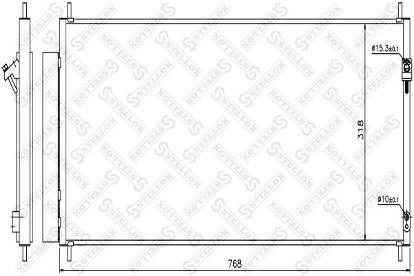 радиатор кондиционера!\ Honda Jazz 1.2/1.4i 08> 10-45271-SX STELLOX