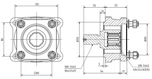 Переходник КОМ RUS-Насос ISO ADARSEN 11400011952 SHAFT