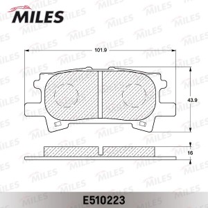 Колодки тормозные задние (Смесь CERAMIC серия PRO) LEXUS RX300/RX330/RX350 0308/ E510223 MILES
