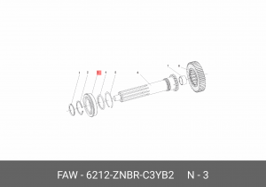 Шарикоподшипник с радиальным кольцом 6212-ZNBR-C3YB2 FAW
