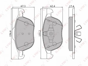 Колодки тормозные передние подходит для FORD Focus II/Focus C-Max/Kuga 08, MAZDA BD-3001 LYNXAUTO