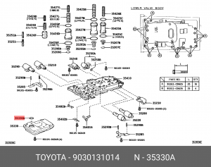 Уплотнительное кольцо фильтра АКПП TOYOTA 90301-31014 90301-31014 TOYOTA