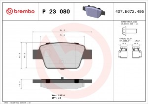 P23080 861 00=FDB1469=222366 !колодки дисковые з.\ Fiat Stilo/Multi Wagon 1.2i-1 P23080 BREMBO