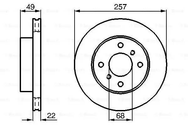 Диск тормозной NISSAN Almera (12-) передний (1шт.) BOSCH 0 986 478 567 BOSCH