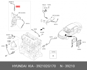Датчик кислорода HYUNDAI Sonata (10-14) OE 392102G170 HYUNDAI KIA