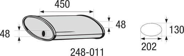 Глушитель универсальный овальный BOSAL 248-011 BOSAL